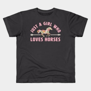 Just a Girl Who Loves Horses Kids T-Shirt